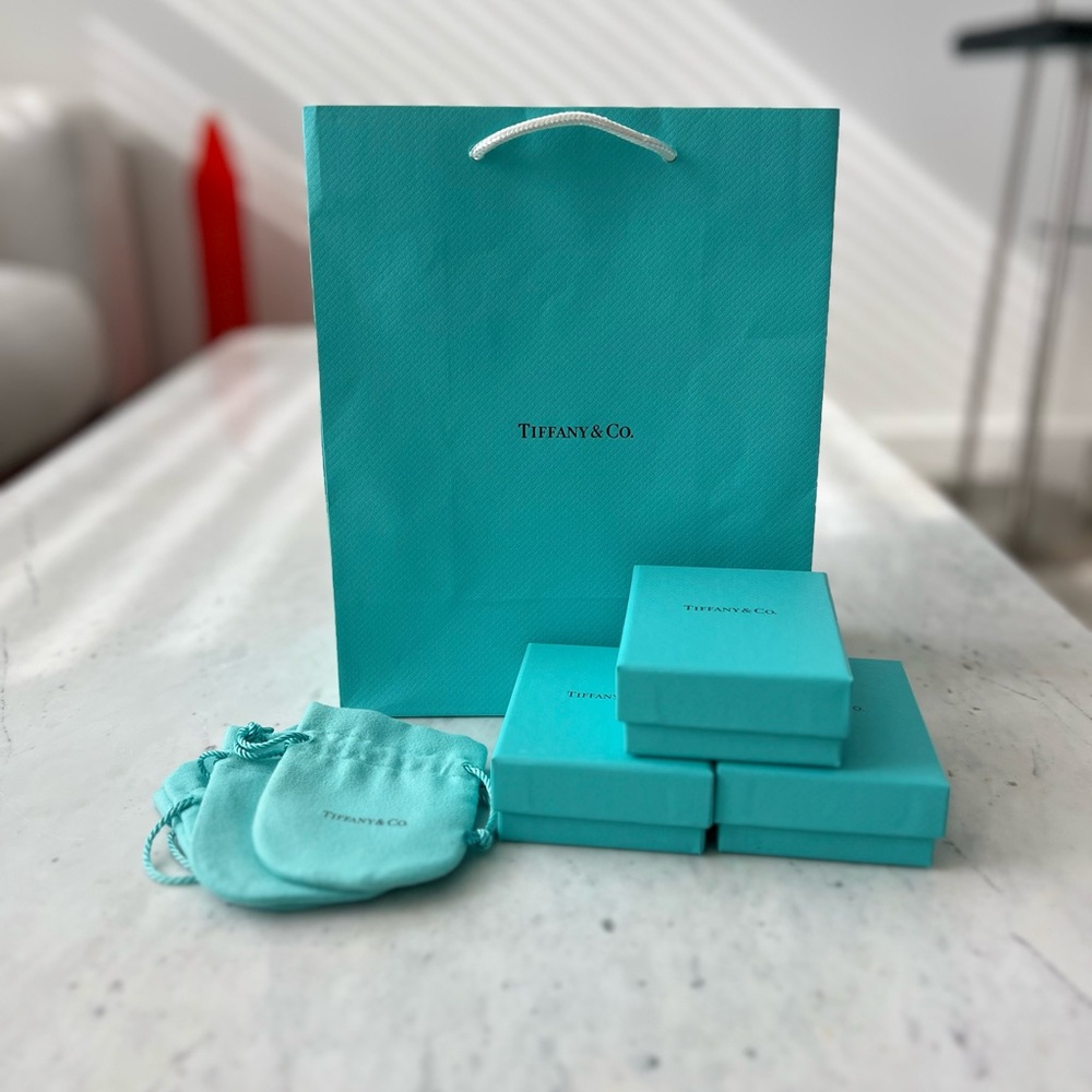 Authentic Tiffany & Co. Jewelry Storage Bundle | 1 Bag, 3 Boxes & 3 Pouches